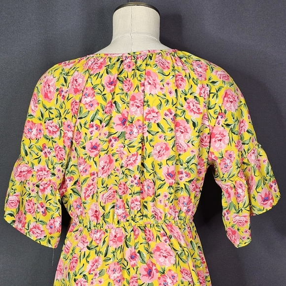 Umgee Floral Yellow and Pink Women's Dress - Picture 7 of 7